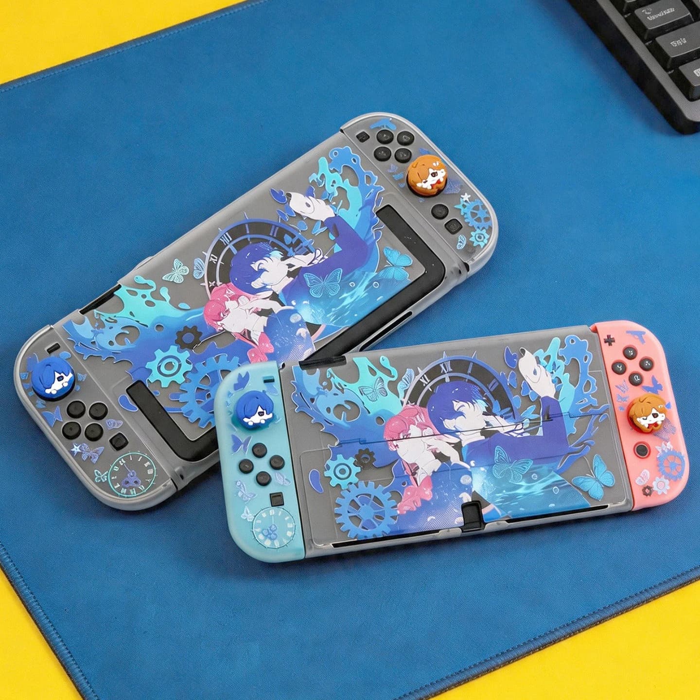 Cute Anime Split Semi Transparent Hard PC Shell for Nintendo Switch 2 NS OLED Dockable Joy-Con Soft Shell Gaming Accessories