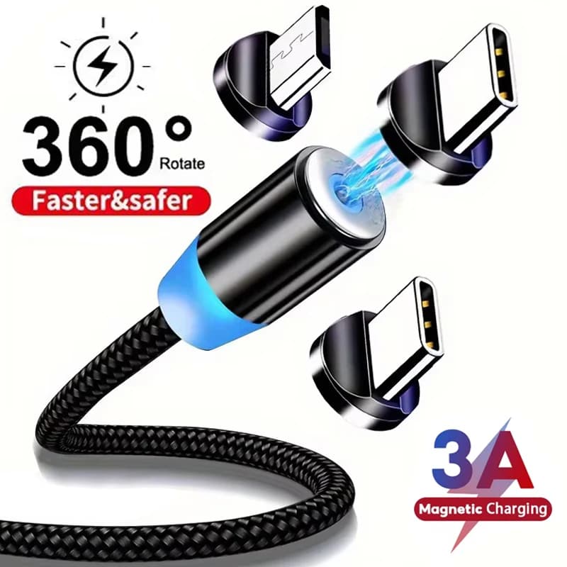 Cavo di ricarica magnetico Ricarica rapida Micro TypeC USB Magnete Cavo di ricarica dati Adattatore telefonico Cavo di ricarica per Samsung IPhone Huawei