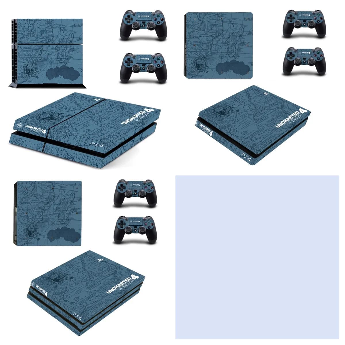 Adesivo decorativo Uncharted 4 PS4 Pro Slim per console e controller PS4 Fat, in vinile.
