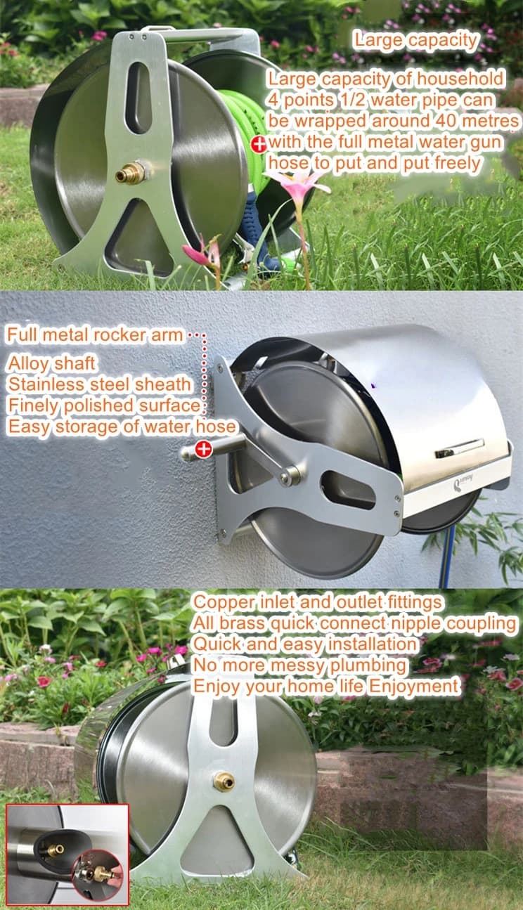 Organizzatore per Tubi in Acciaio Inox, Ugello per Tubo dell'Acqua ad Alta Pressione per Irrigazione Domestica e Lavaggio Auto