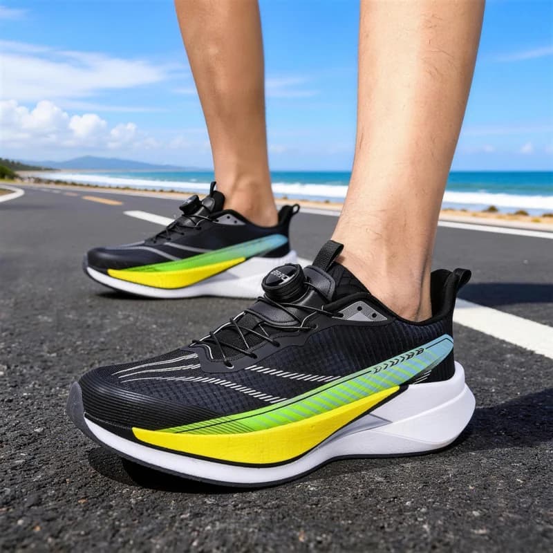 Sapatos Sneakers casual da uomo*Scarpe sportive da corsa con piastra in carbonio e chiusura a pulsante rotante per donna, scarpe da ginnastica, atletica, allenamento, jogging