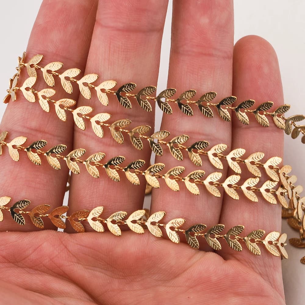 1 metro 6.5mm di larghezza foglia catena per cavi in acciaio inossidabile Bulk Arrow Aircraft Carving catene per collana gioielli fai da te che fanno cavigliera