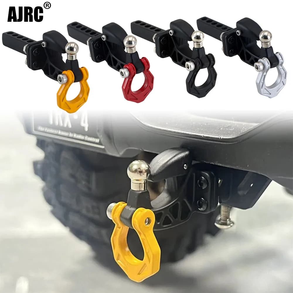 Paraurti posteriore in metallo rimorchio gancio per 1/8 1/10 Rc Crawler Car Axial Scx10 Traxxas Trx4 Rgt Yikong Redcat