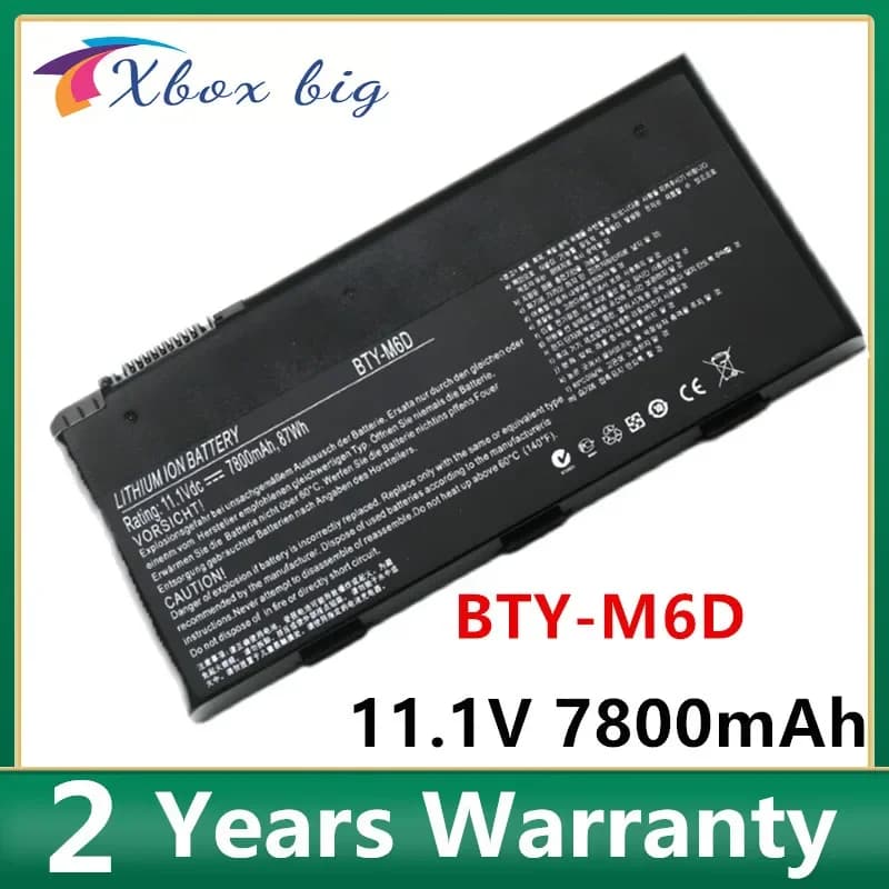 New BTY-M6D Laptop Battery for MSI Notebook GX660 GT680R GT783R 9CELLS GT60 GT70 GX780R GX680 GX780 GT780R GT660R GT663R