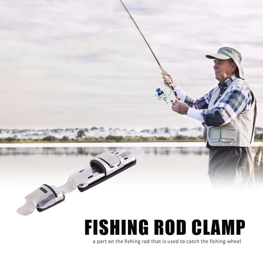 Supporto per Mulinello da Pesca con Clip per Canna, Attrezzo da Pesca in Acciaio Inossidabile, Clip per Canna da Pesca, Supporto per Mulinello, Attrezzatura da Pesca