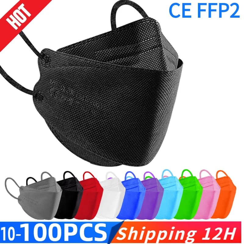 Maschera di pesce KN95 Mascarillas FPP2 Adulto Morandi FFP2mask 4 strati FFPP2 Maschere per il viso approvate FFP2 Respiratore Copri bocca Masque FFP2