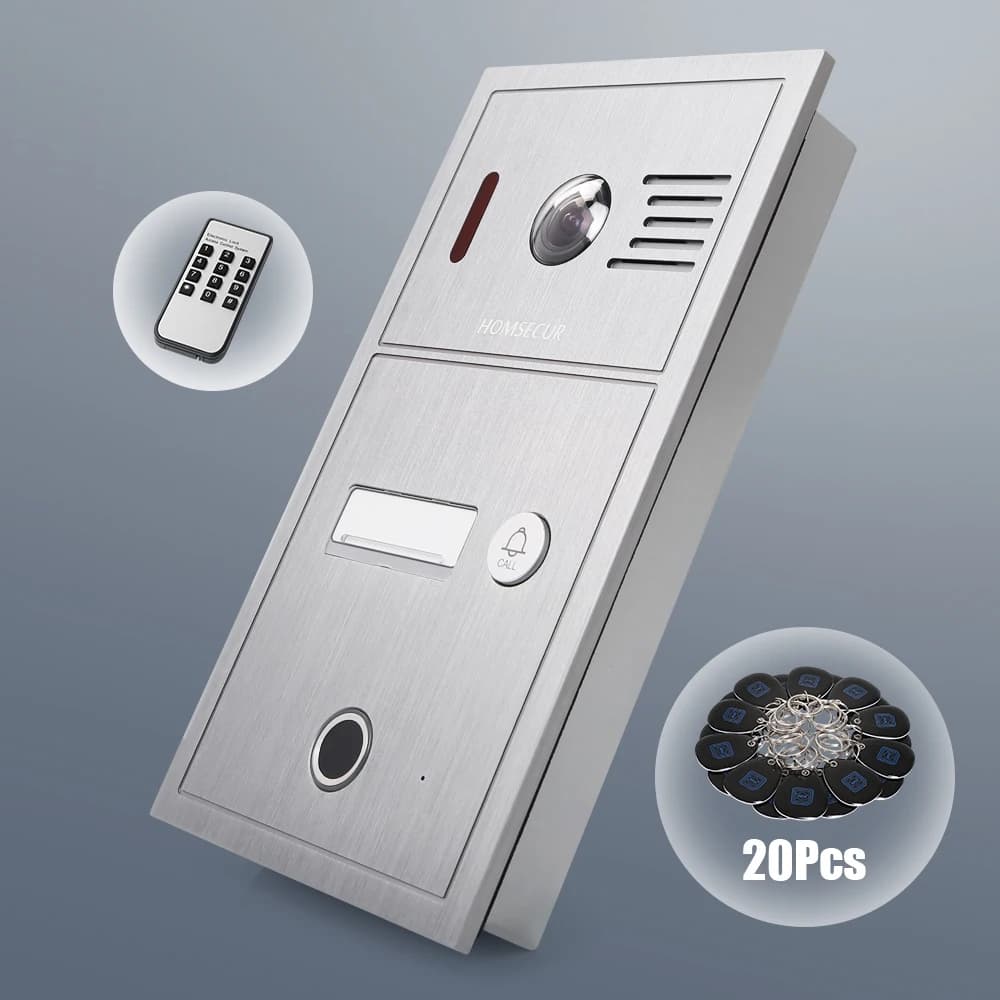 (Not Standalone) HOMSECUR 84214A-CF-FHD-1 Doorbell Camera Fingerprint RFID Access For HDK Video Door Phone System