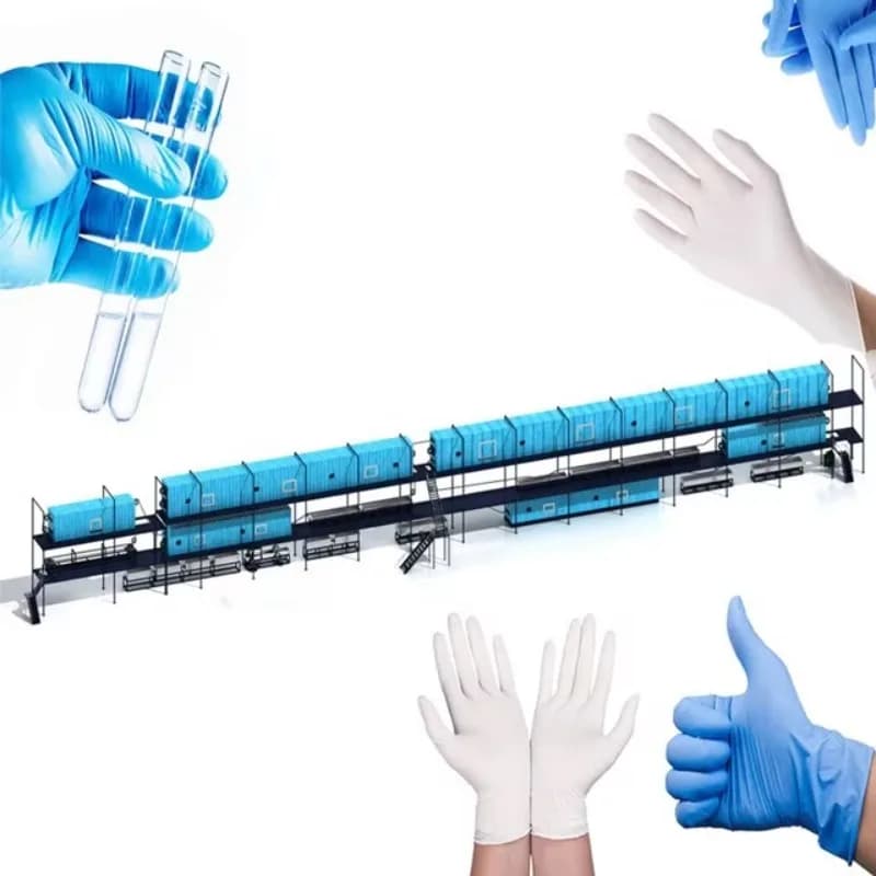 Linea di Produzione ad Alta Efficienza per Guanti in Nitrile, Macchina Automatica per la Fabbricazione di Guanti in Lattice