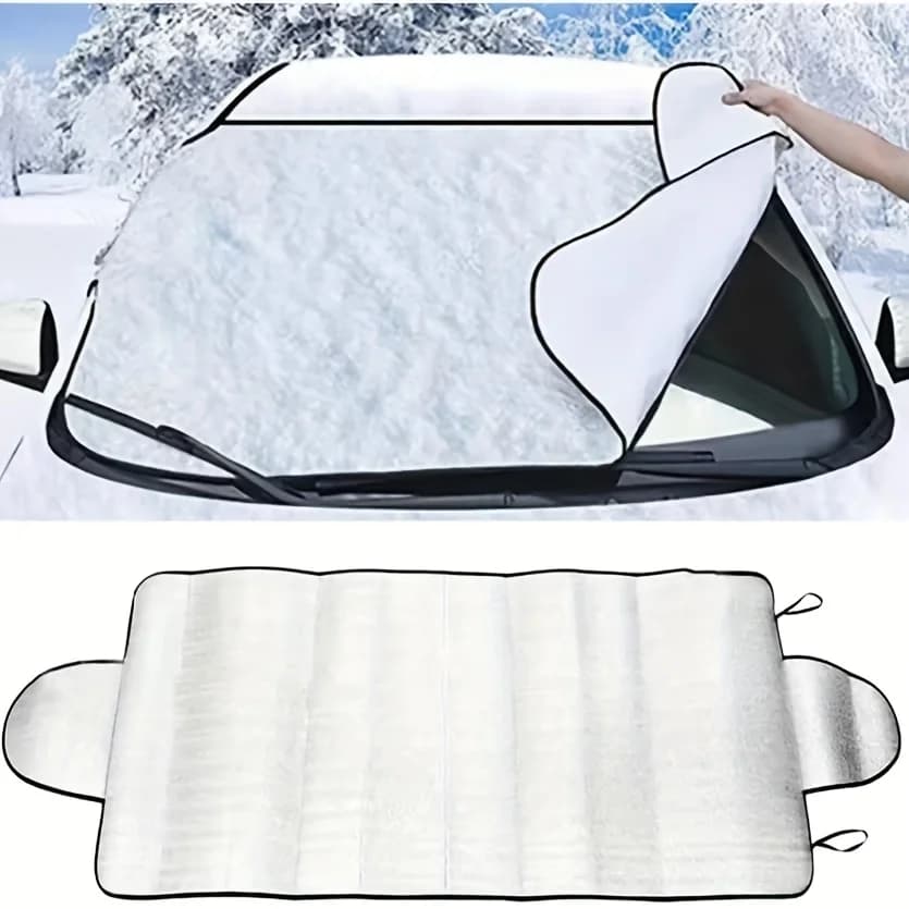 Universal Car Windshield Cover Integrated Snow Frost Sun Dust Protection With Hook Straps Durable Car Sun Shade For Most Vehicle