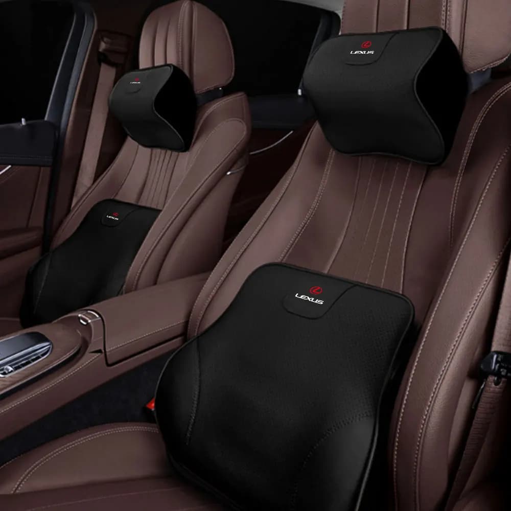 1set Car Headrest Neck Pillow Lumbar Support Waist Back Protector Cushion For Lexus UX250h CT200h NX GX470 IS350 ES Wheel hubcap