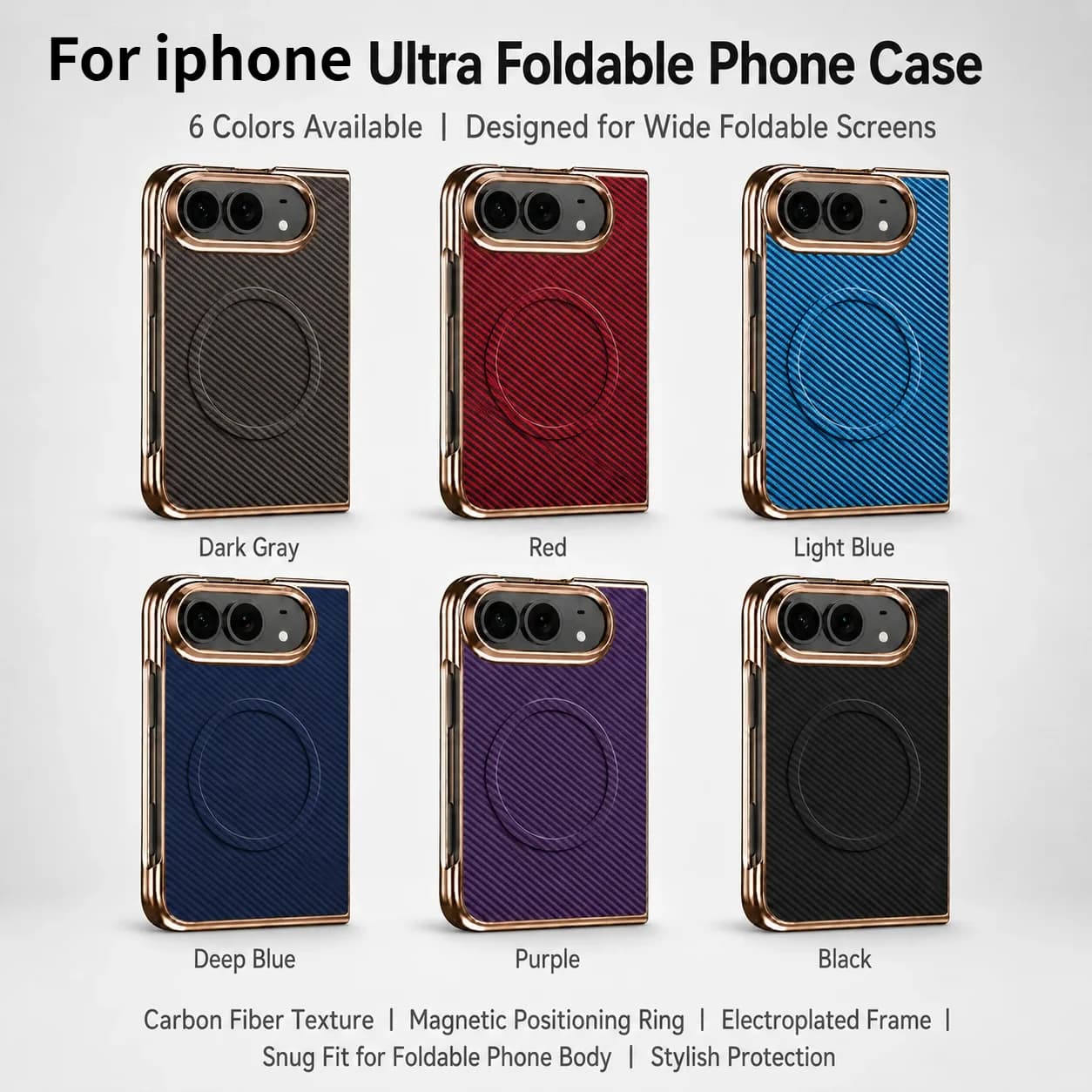 Luxury Magnetic Phone Case for IPhone Duo 5G Cover Carbon Fiber Pattern TPU Case for Magsafe Charge Anti-knock Back Case