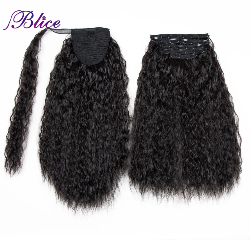 Coda di cavallo Blice Water Wave avvolgente con clip, extension per capelli lunghi, set per tutta la testa