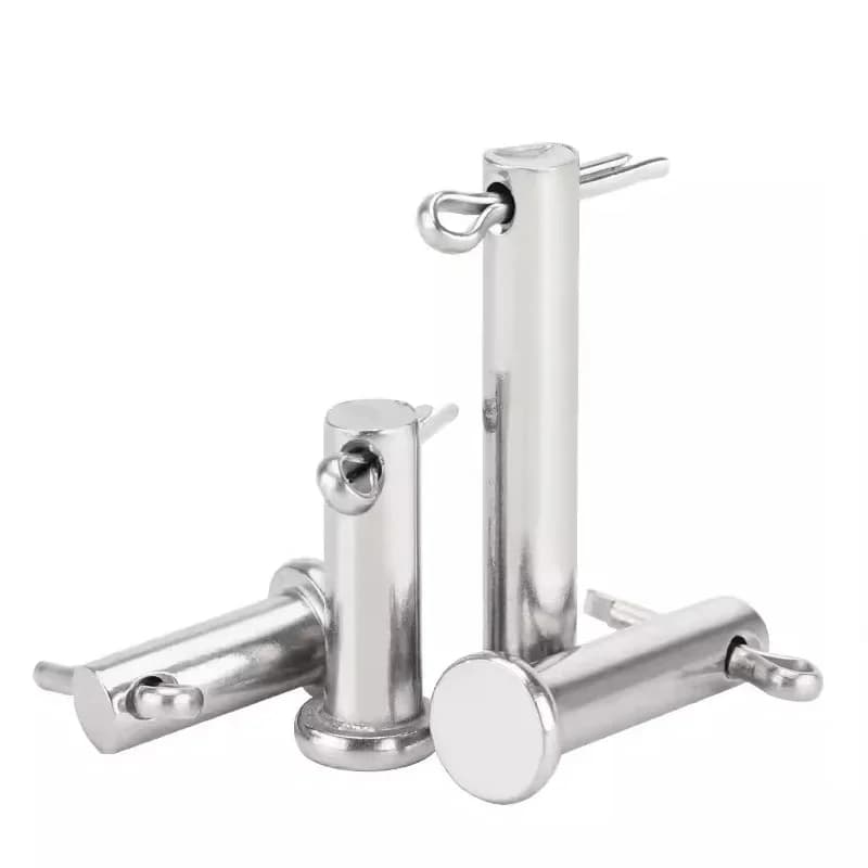 M8 304 Stainless Steel Flat Head Clevis Pin with Hole / T Shape Link Hinge Pin and Cotter Pin Fastener