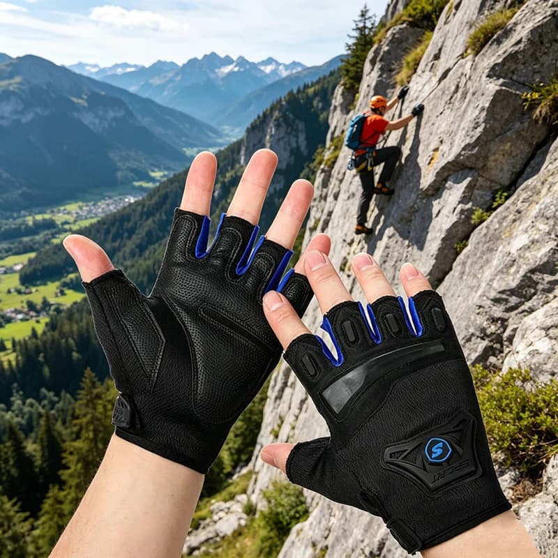 Guanti Antiscivolo per Fitness e Ciclismo, Resistenti all'Usura, per Sport Tattici all'Aperto e Arrampicata, Guanti Mezze Dita per Uso Attivo
