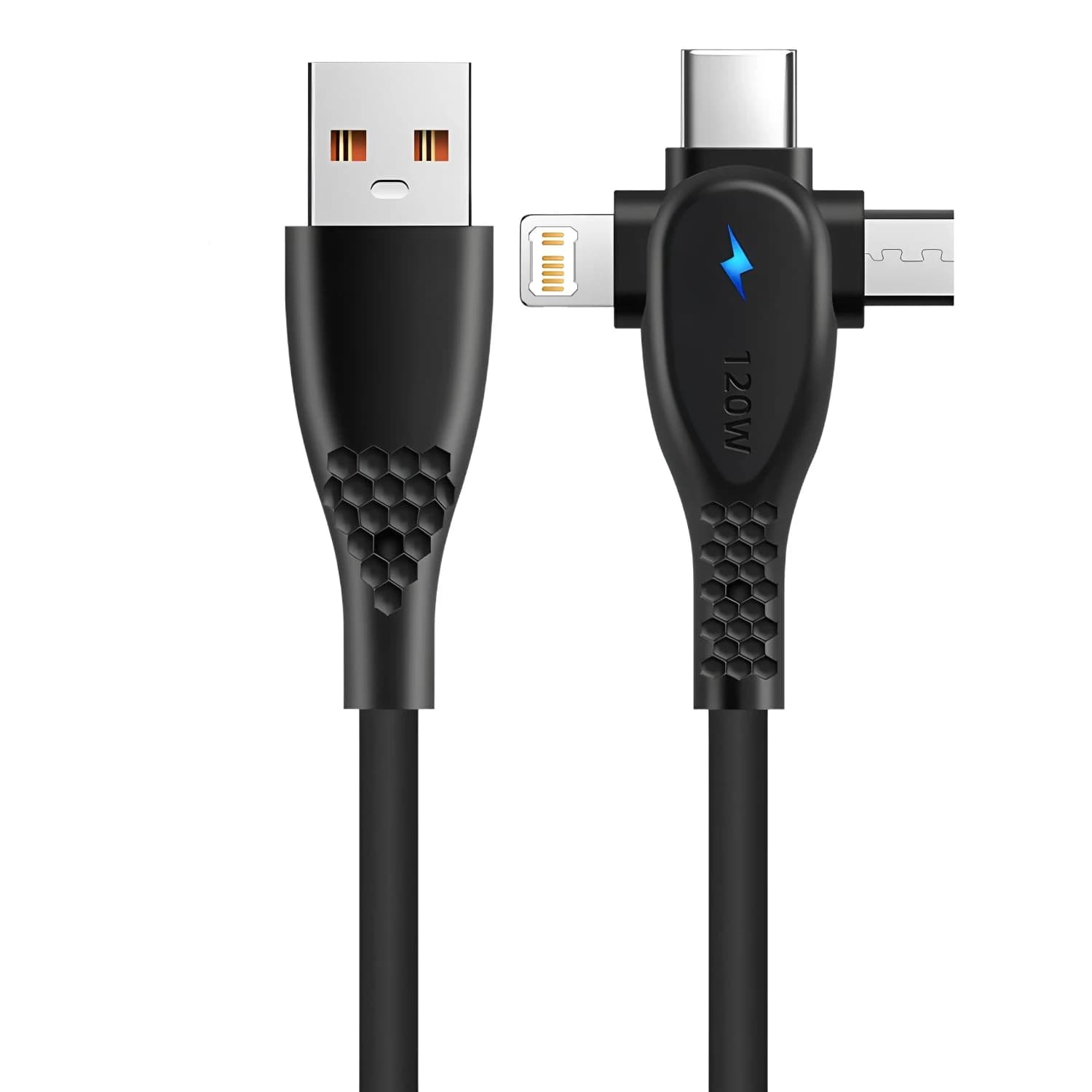 Cavo USB Type C 3 in 1 con ricarica rapida PD, cavo USB C per iPhone 15 14 Max, MacBook, iPad, Xiaomi, cavo di ricarica per telefono.