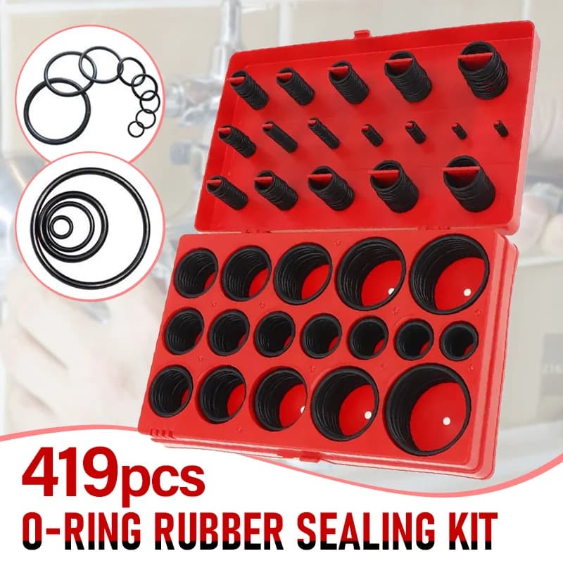 419PCS Universal Rubber O-Ring Assortment Set Buna-N Gasket Sealing Replacement for Plumbing Automotive Faucet Repair Plumbing
