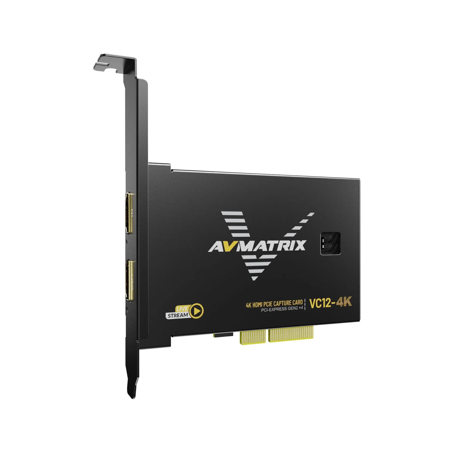 AVMATRIX VC12-4K Video Capture Card for PC Game & Ca me ra HDMI2.0 PCIe2.0*4 Live Streaming Platform Supporting OBS/XSplit