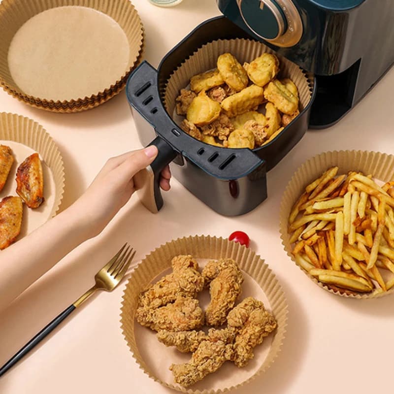 50x Air Fryer Disposable Paper Liner Mat Non-stick for Baking Roasting Oil-proof.