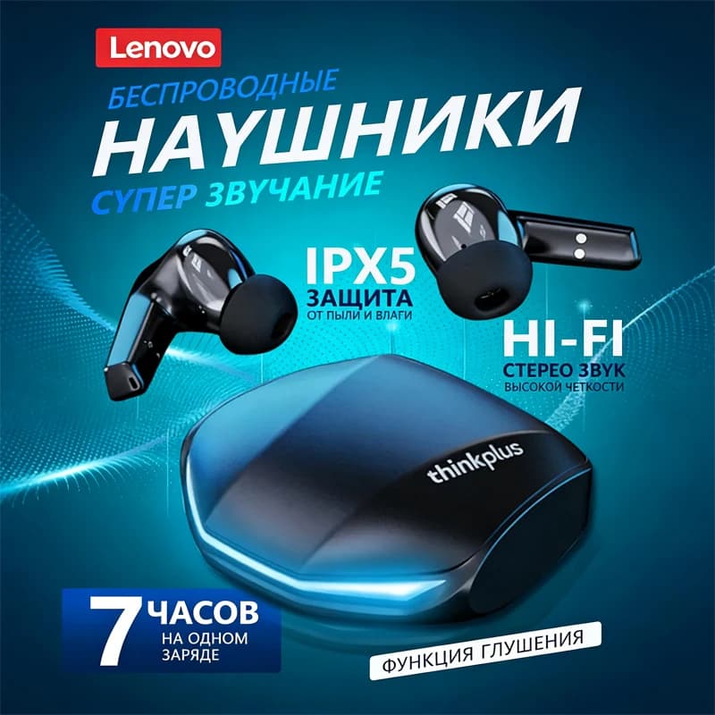 5PCS Originali Lenovo GM2 Pro TWS Cuffie wireless Bluetooth 5.3 Auricolari con controllo touch HD Cuffie sportive con microfono