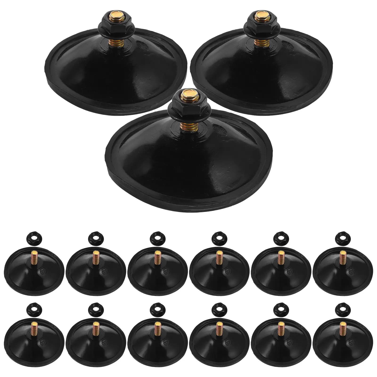 15Pcs Screw on Suction Cup Hooks Black Silicone Adhesive Glass Mount Pads Heavy Duty Threaded Suction Holder for Window Mirror