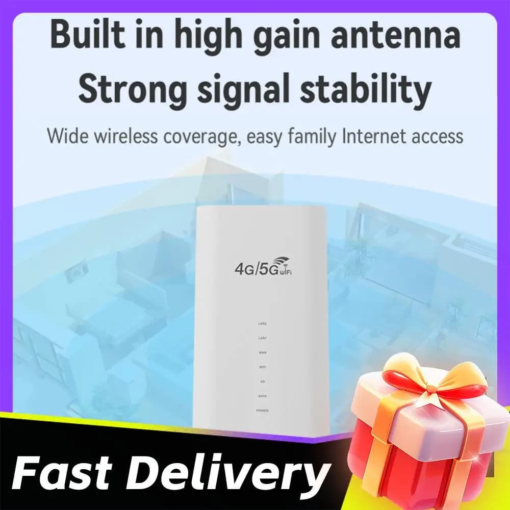 Router Wireless 300Mbps CPE 4G WiFi con 3 Porte RJ45 e Slot per Scheda SIM, Ampia Copertura, Antenna Interna, Rete Portatile