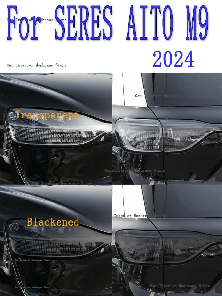 Per SERES AITO M9 2024 Faro posteriore Car Styling Adesivo Fari TPU Affumicato Nero fanale posteriore Pellicola protettiva accessori