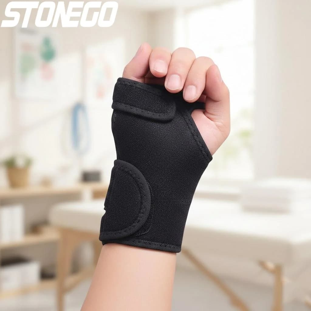 Supporto per Polso e Protezione per il Palmo della Mano per Sindrome del Tunnel Carpale, Artrite, Distorsioni, Stiramenti - Fascia Regolabile per Fitness