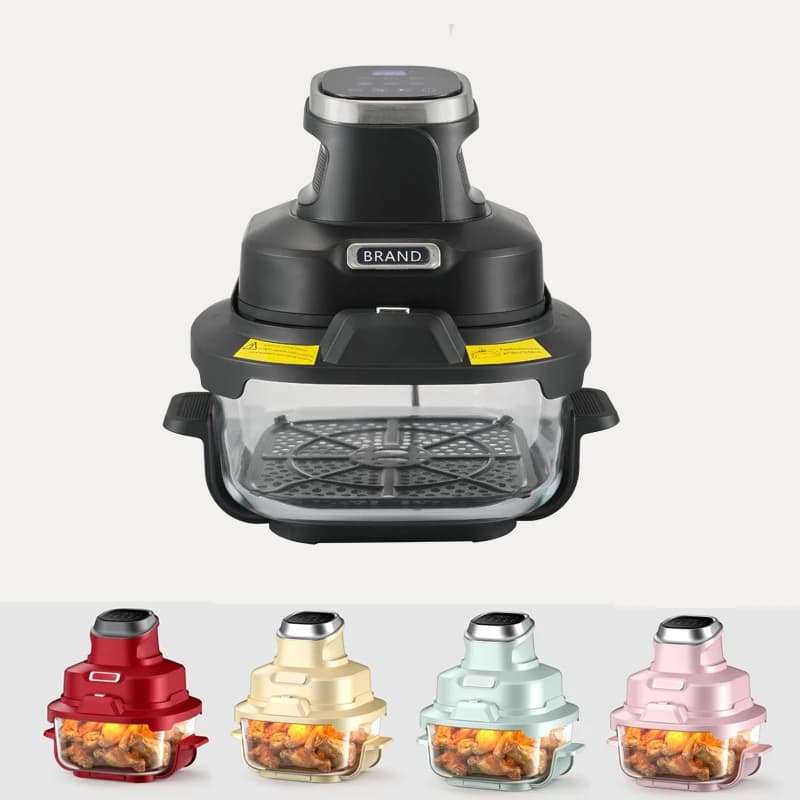 1600W Digital Air Fryer with Double Glass Container for Cottura Croccante