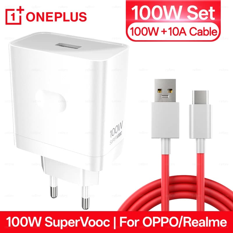 Oneplus Caricabatterie Originale 100W 80W Adattatore USB SUPERVOOC Tipo C 10A Cavo Per Oppo Realme Caricabatterie Veloce One Plus 15 13 12 11 Pro