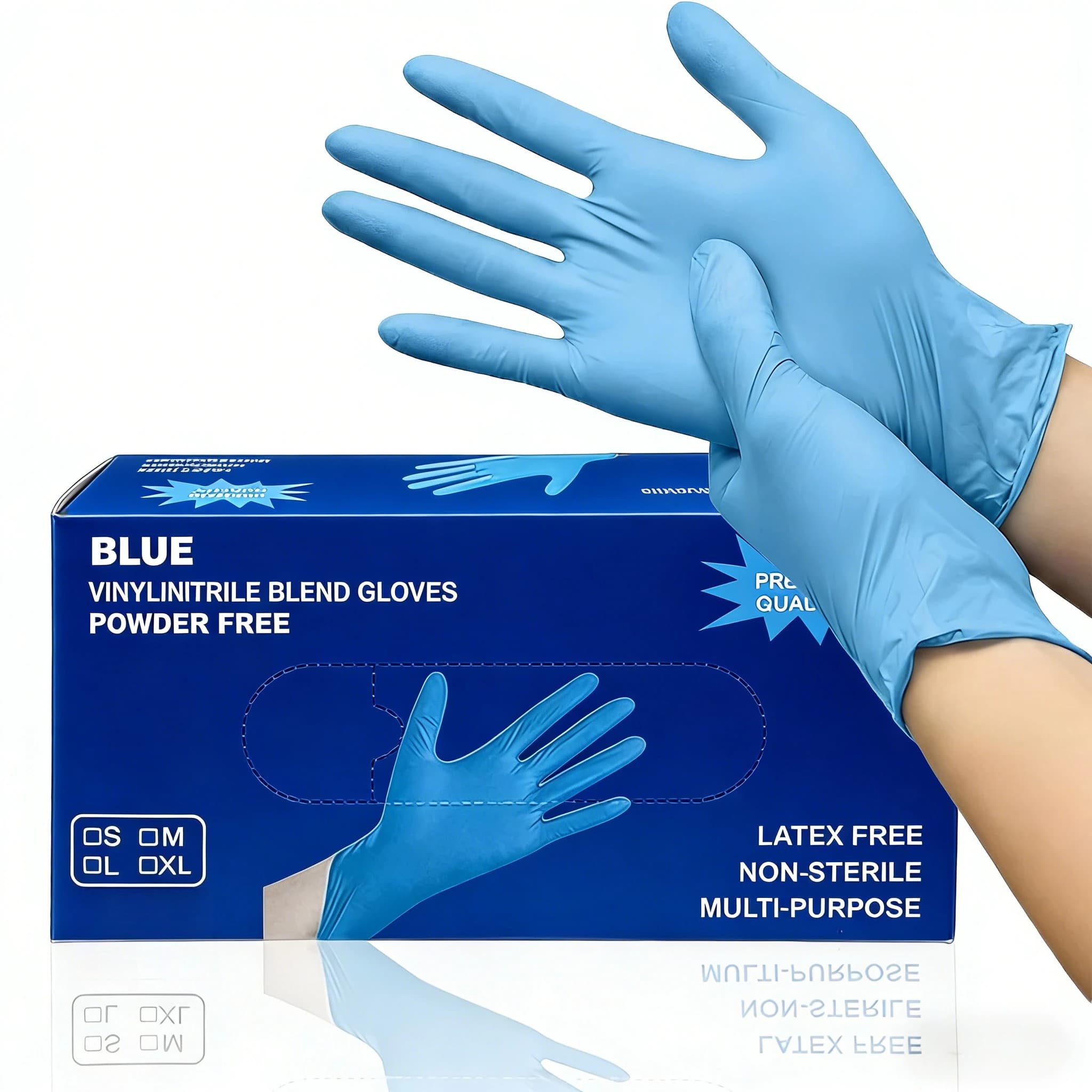 Guanti protettivi in nitrile blu usa e getta da 30/60 pezzi per la pulizia della cucina, la parrucchieria, la cura degli animali domestici e l'uso domestico quotidiano