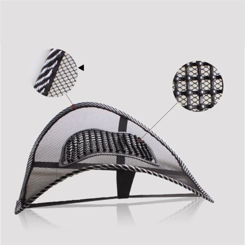 Car seat office chair massage back support lumbar net ventilated pillow back lumbar cushion in black mesh for car driver