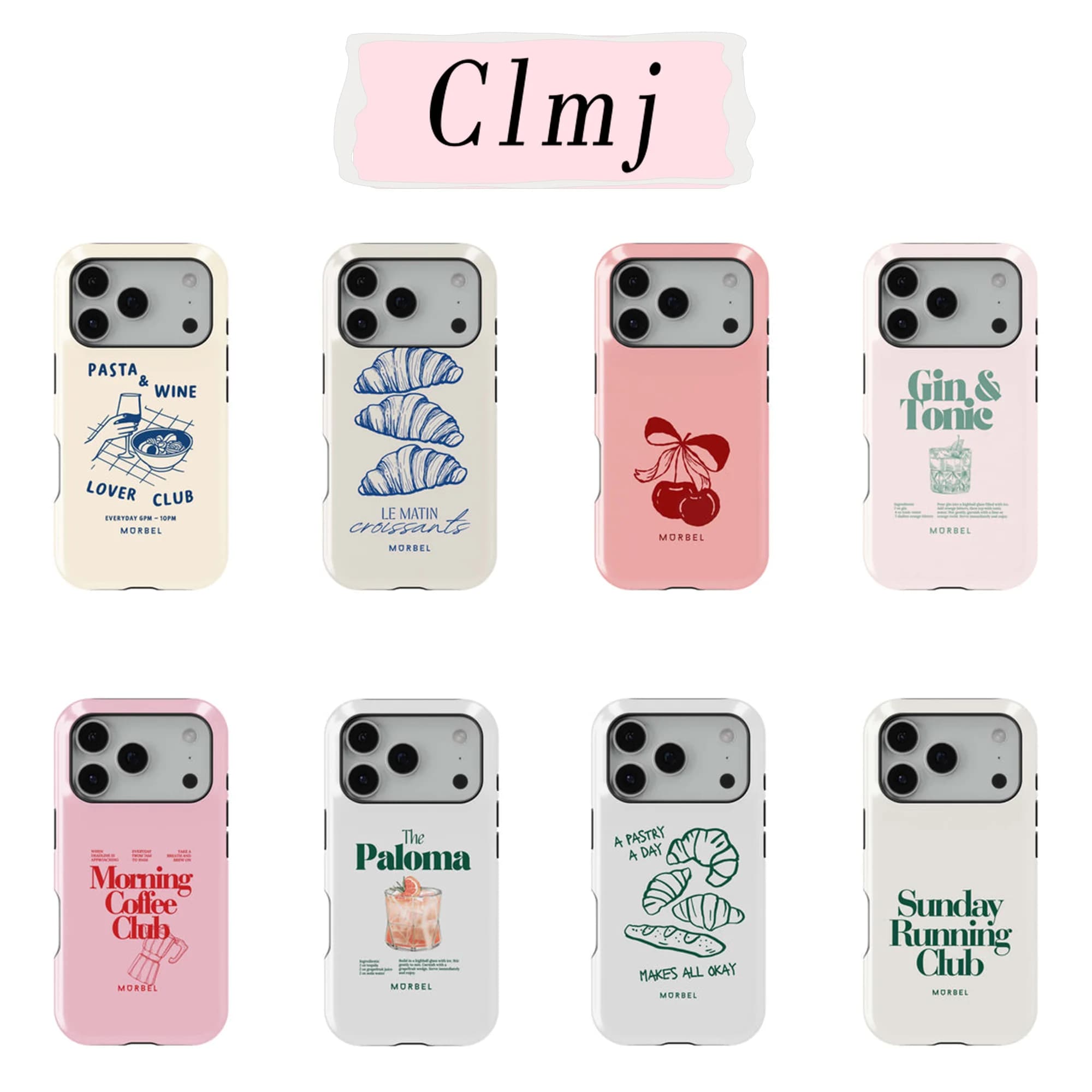 Custodia per telefono di lusso Clmj a forma di croissant per iPhone 17 17e 16e 16 15 14 13 12 11 X XR XSMAX 7 8 Air Pro Max Plus, cover a doppio strato