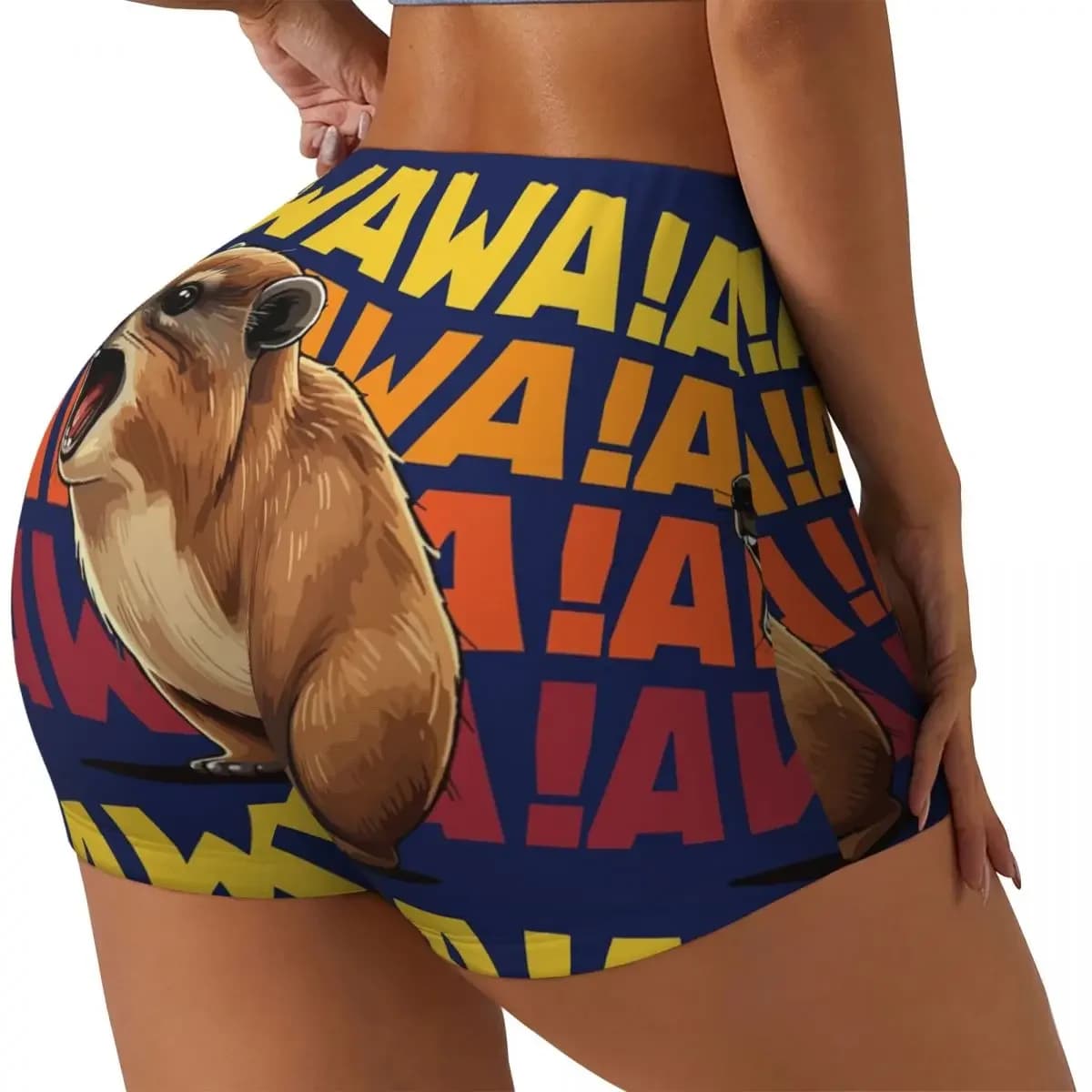 Custom Rock Hyrax Lover Awawa Groundhog Dassi Women Gym Workout Running Shorts Athletic Volleyball Biker Yoga Shorts