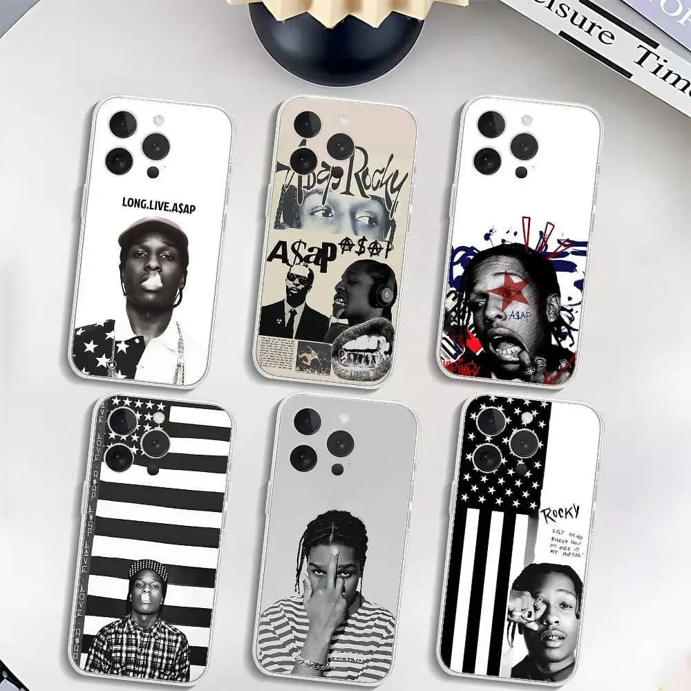 Cover per telefono Cool-A-ASAP R-Rocky Rapper, custodia morbida trasparente di lusso per iPhone 17 16 15 14 13 12 11 Pro Max Mini, cover protettiva antiurto