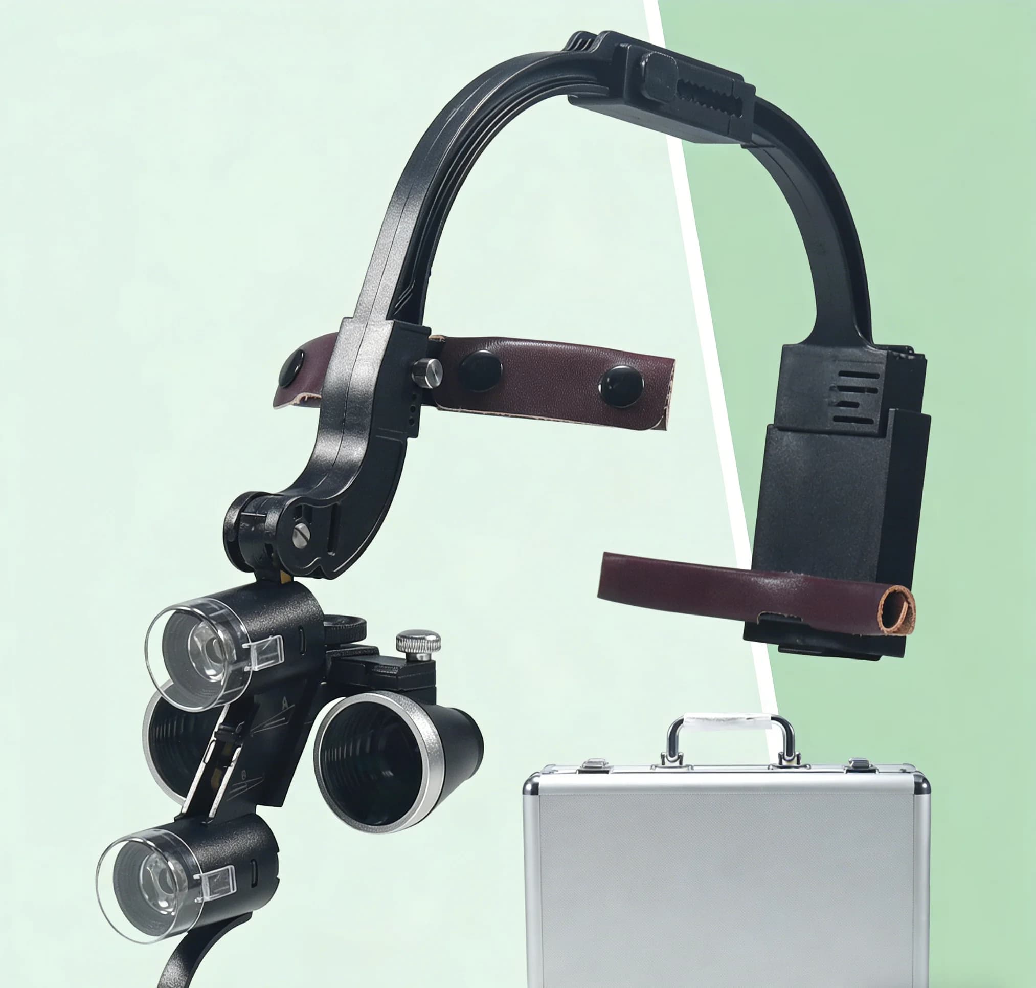 Lente d'Ingrandimento Binoculare Dentale 2.5X 3.5X con Luce Frontale LED, Lampada Medica a Batteria Singola per Dentisti