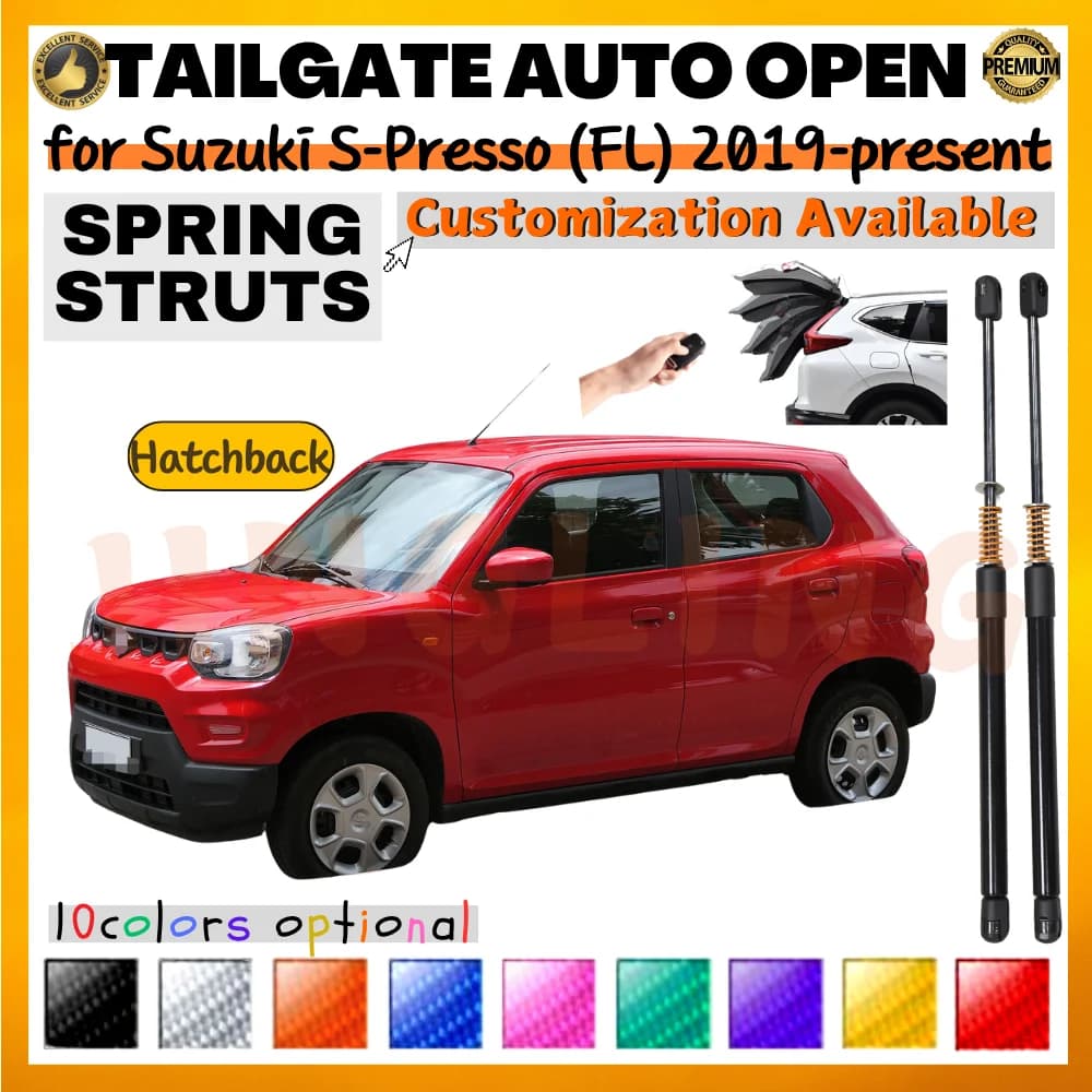 Qtà(2) Ammortizzatori per bagagliaio con molla per Suzuki S-Presso (FL) Hatchback 2019-presente supporto per sollevamento bagagliaio portellone posteriore ammortizzatori