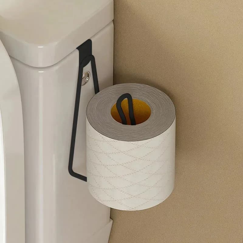 Porta carta igienica a parete in acciaio inossidabile, senza trapano salvaspazio, accessorio per WC per bagno e spazio all'aperto