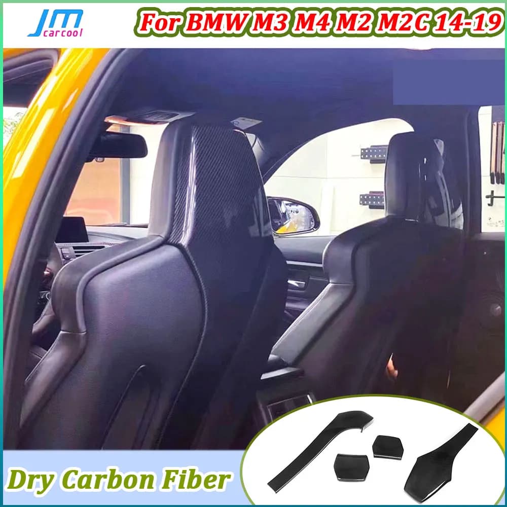 Coperture interne per sedili in fibra di carbonio a secco per BMW F80 M3 F82 F83 M4 F87 M2 M2C 2014-2019 Accessori Kit Carrozzeria
