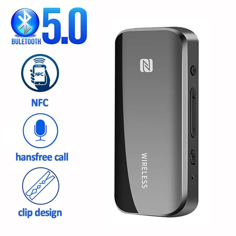 Bluetooth 5.0 trasmettitore ricevitore NFC TF Card EDR adattatore Wireless Dongle 3.5mm AUX per TV PC cuffie Stereo Car HIFI Audio