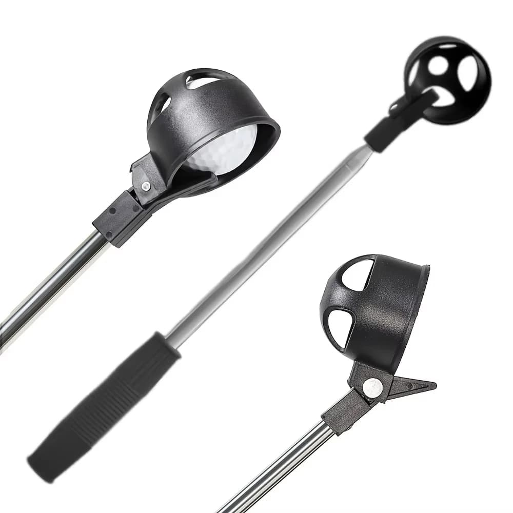 Raccoglitore di palline da golf retrattile per raccoglitore di palline da golf, strumento portatile per raccoglitore di palline da golf in acciaio inossidabile con cucchiaio a bloccaggio automatico, acqua