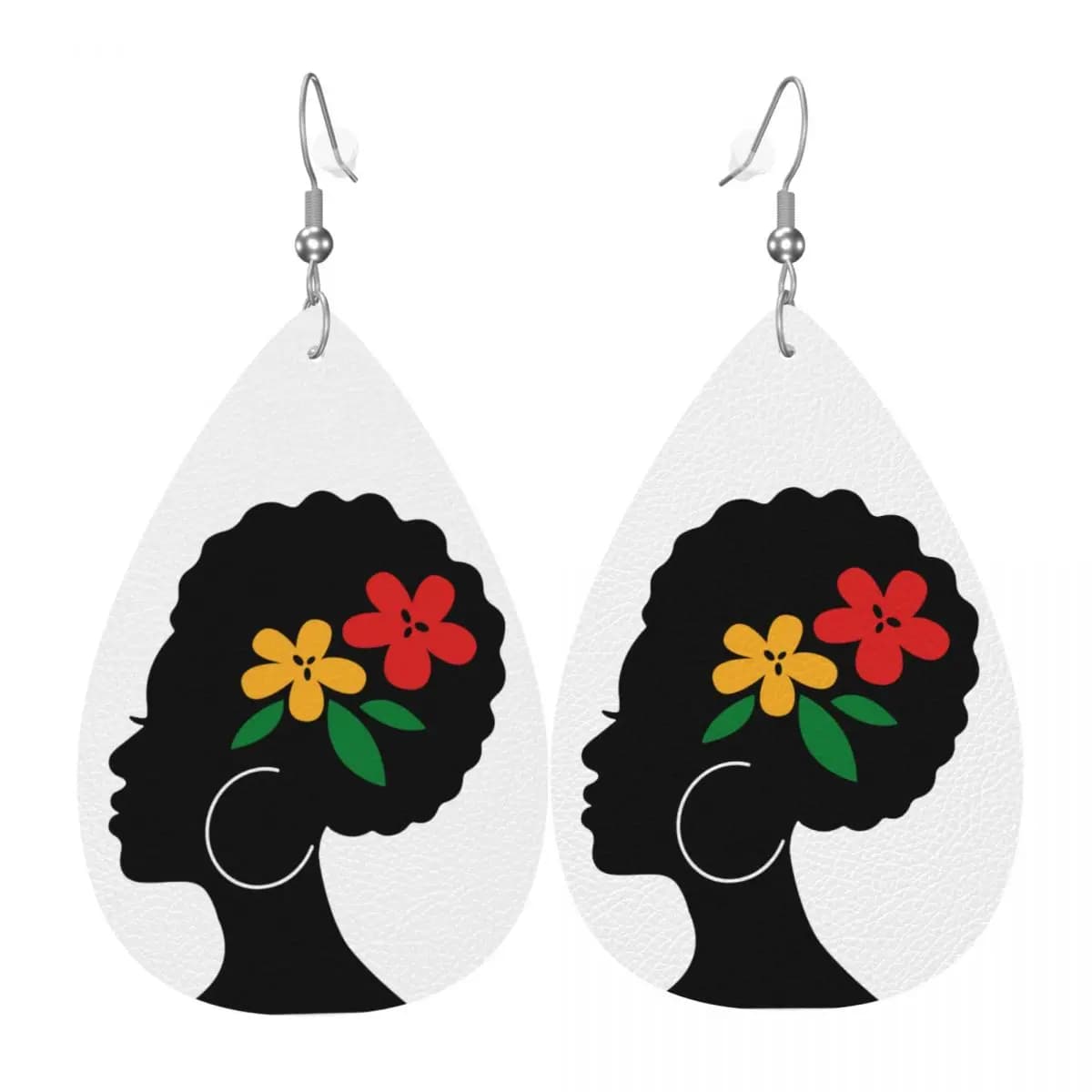 Orecchini pendenti personalizzati Orecchini a goccia in pelle astratta donna africana Orecchini a goccia in pelle PVC per regali Gioielli delicati