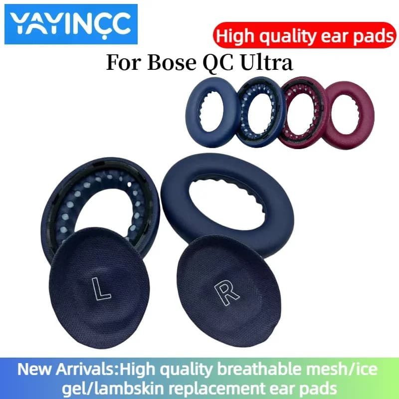 YAYINCC Cuscinetti auricolari di ricambio in pelle proteica con spugna a memoria per Bose QC Ultra / Cuscinetti per cuffie