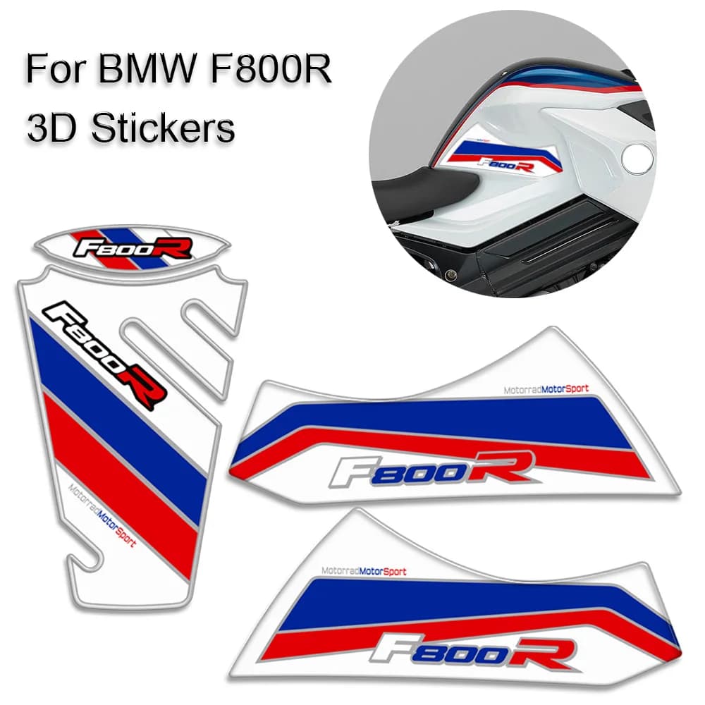 Per BMW F800R F800 F 800 R Moto Protezione Rilievo del Carro Armato Manopole Gas Olio Combustibile Kit Ginocchio Resina Epossidica Adesivi 3D