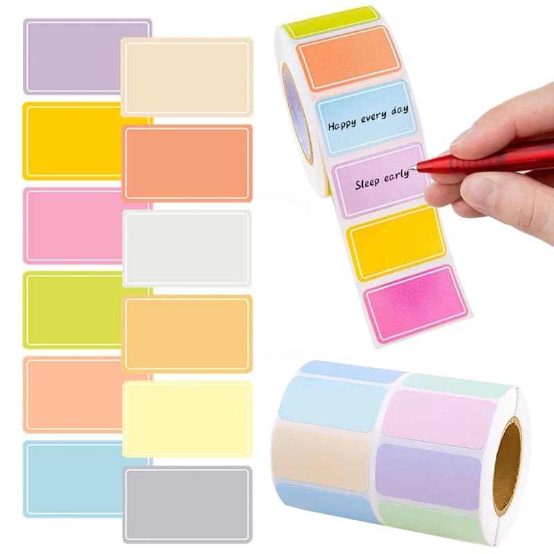 Etichetta adesiva per codifica a colori Adesivi rettangolari adesivi Etichette in tinta unita Diario Scrapbook Nota Puntelli decorativi fatti a mano ZYF