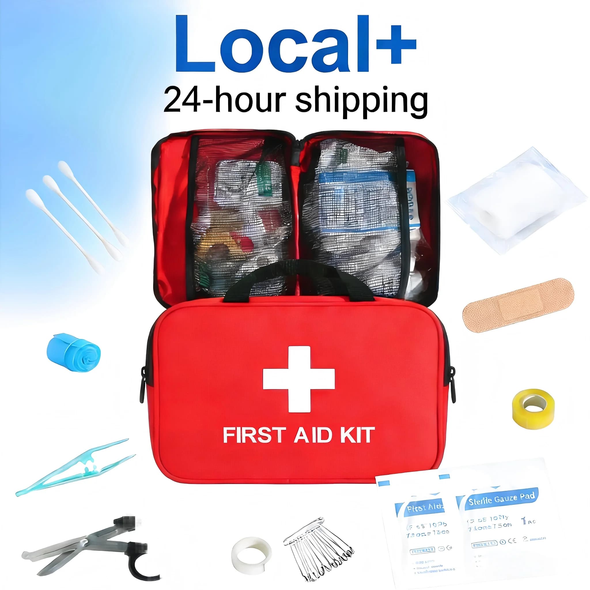 Small/Great Emergency Kit - Professional Scissors and Pinzettes | Essential Items for Home/Esterno (Camping) | Local Availability, 24 Hours Shipping