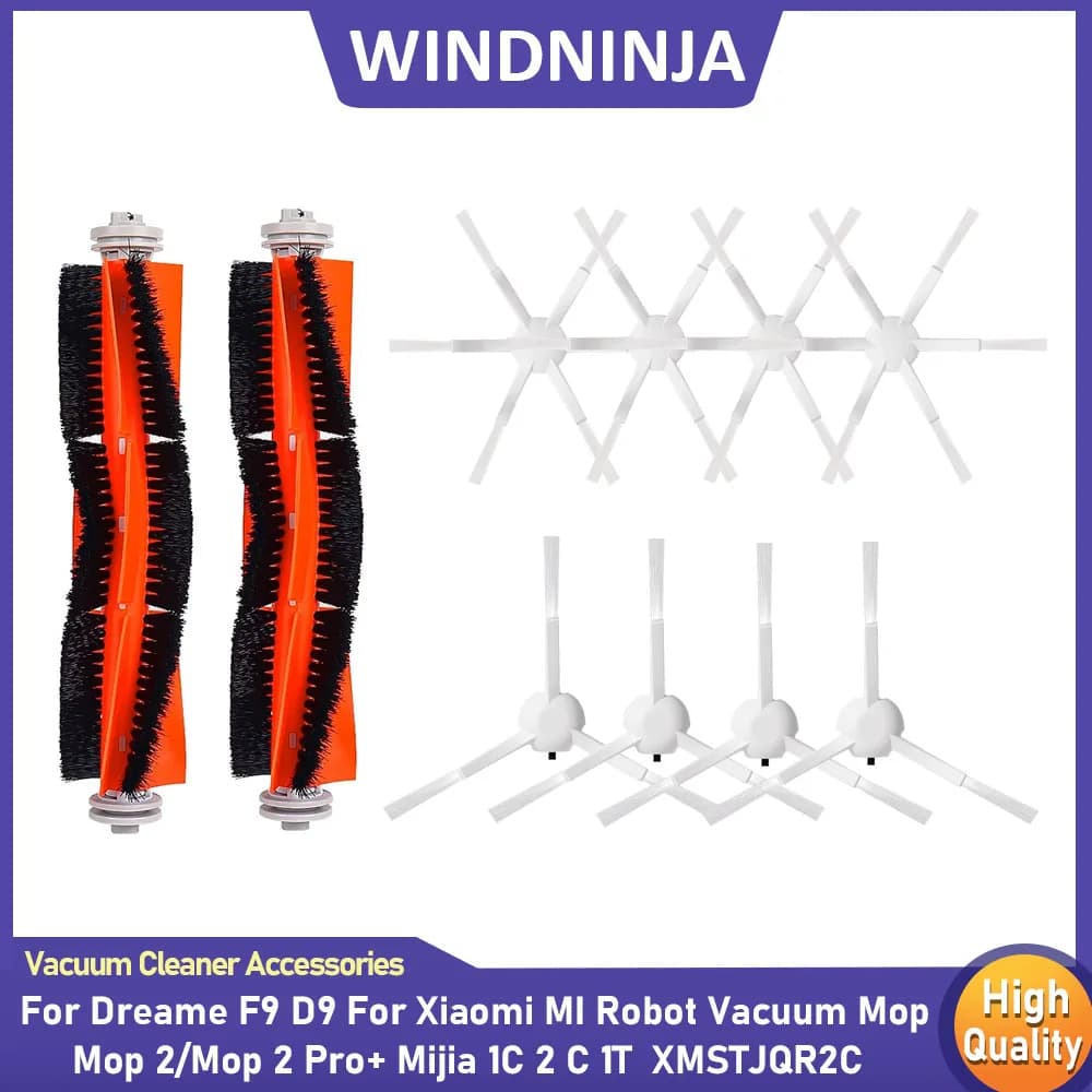 Spazzole Laterali Principali per Dreame F9 D9, per Robot Aspirapolvere Xiaomi MI Mop/Mop 2/Mop 2 Pro+ e Accessori per Aspirapolvere Mijia 1C 2 C 1T