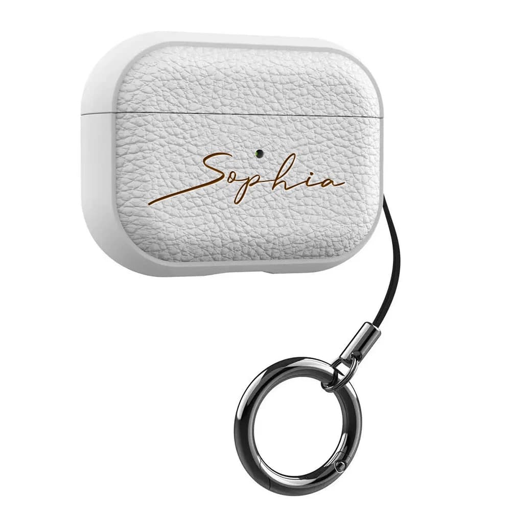 Personalized Customizable Lychee Leather Earphone Case Laser Engraved Name Compatible With AirPods Pro1/2/3/4/Pro/Pro2/Pro3
