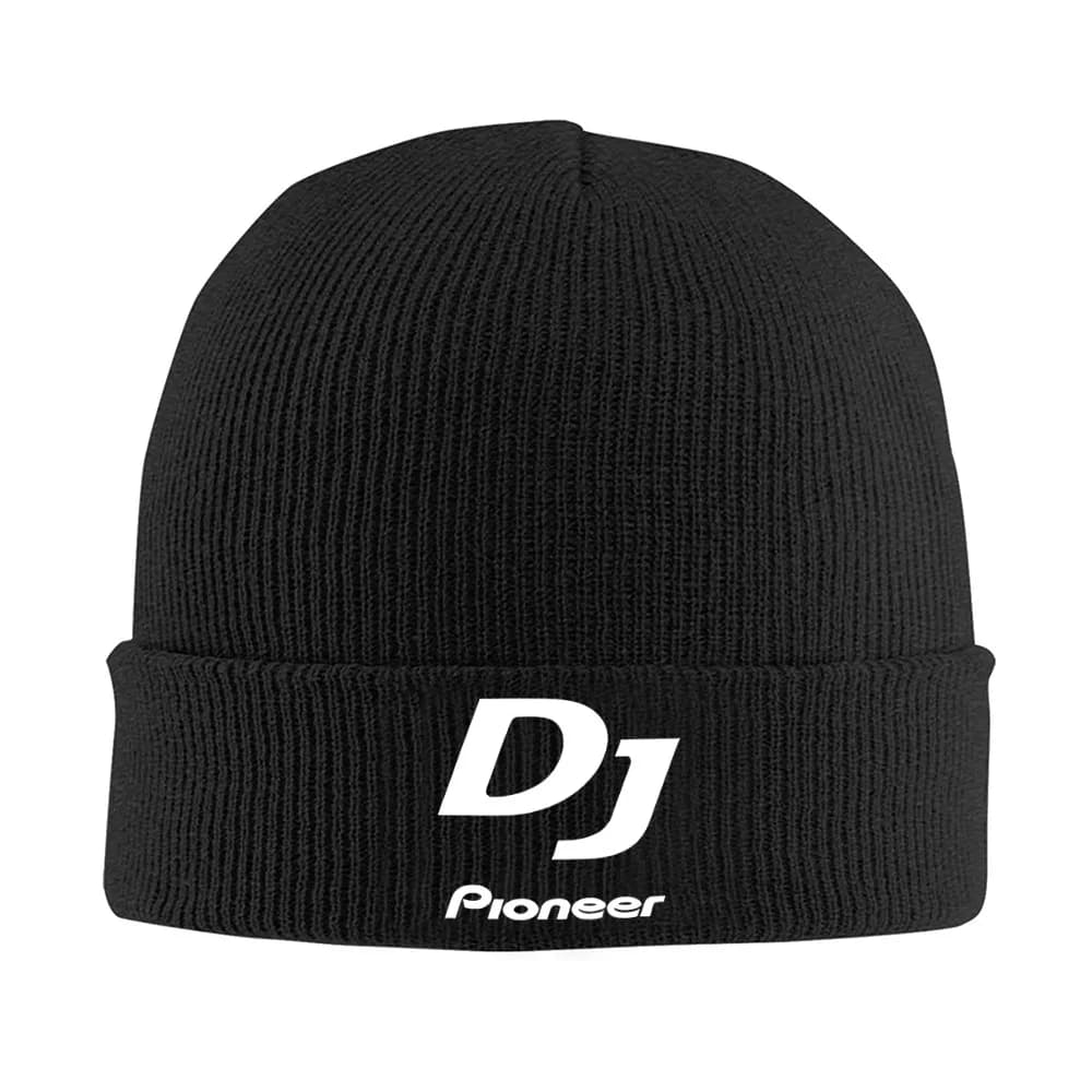 DJ Pioneer white design bold Men Women Unisex Knitted Hat Beanie Pullover Cap Winter Thermal Warm Christmas Outdoor Cycling Hiki