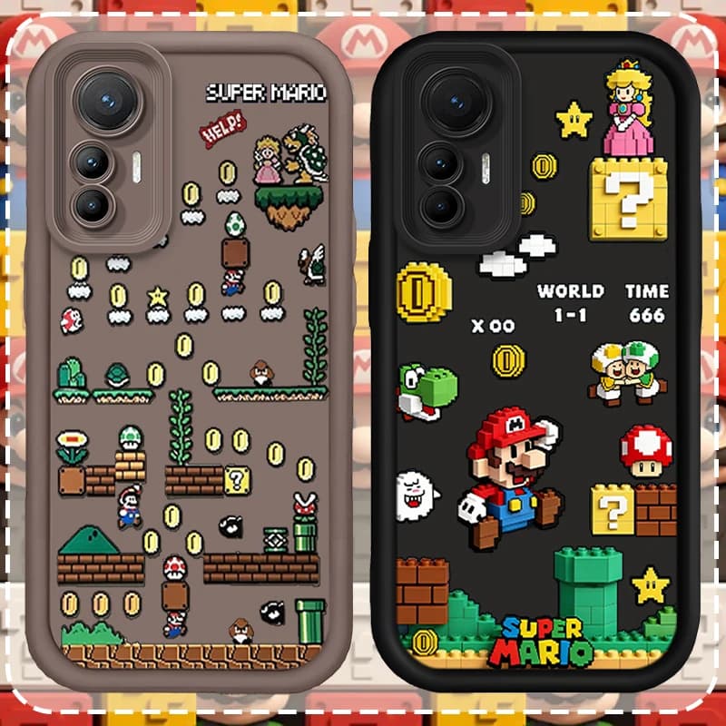 Super Mario Building Blocks Cartoon Phone Case For Xiaomi Poco X7 X6 NEO X5 X3 F8 F7 Ultra F6 F5 Pro F3 M8 M7 M6 Pro 4G 5G M5S