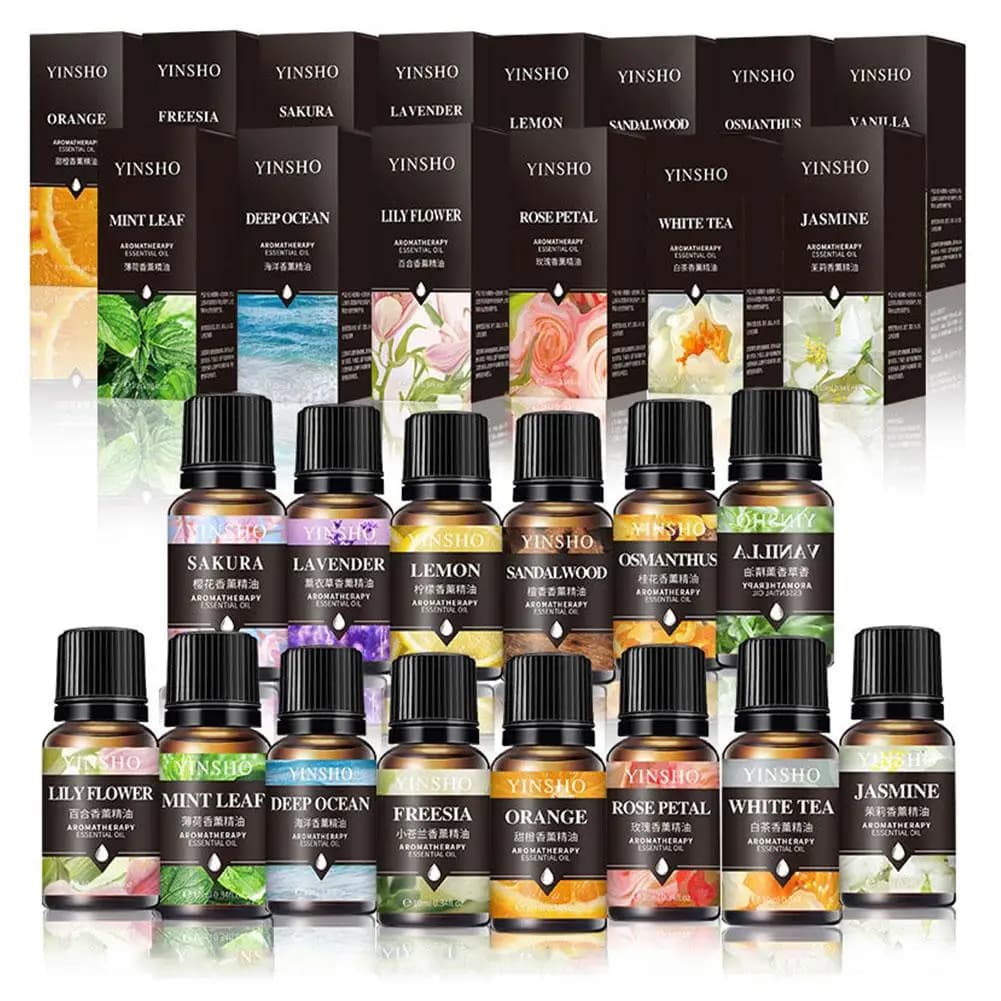 16 Sapori 10ml Oli Essenziali Per Diffusore di Aroma AirUmidificatore Casa solubile in Acqua Lavanda Rosa Eucalipto Pesca Bianca Oolong